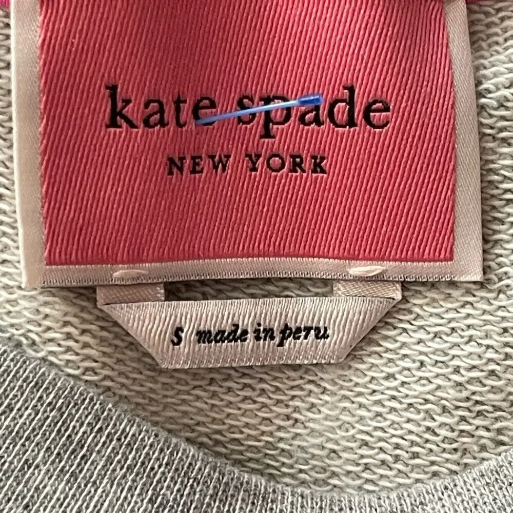 Kate Spade Broome Street Gray Ruffle Sweatshirt Dress Long Sleeves Sz Small EUC
